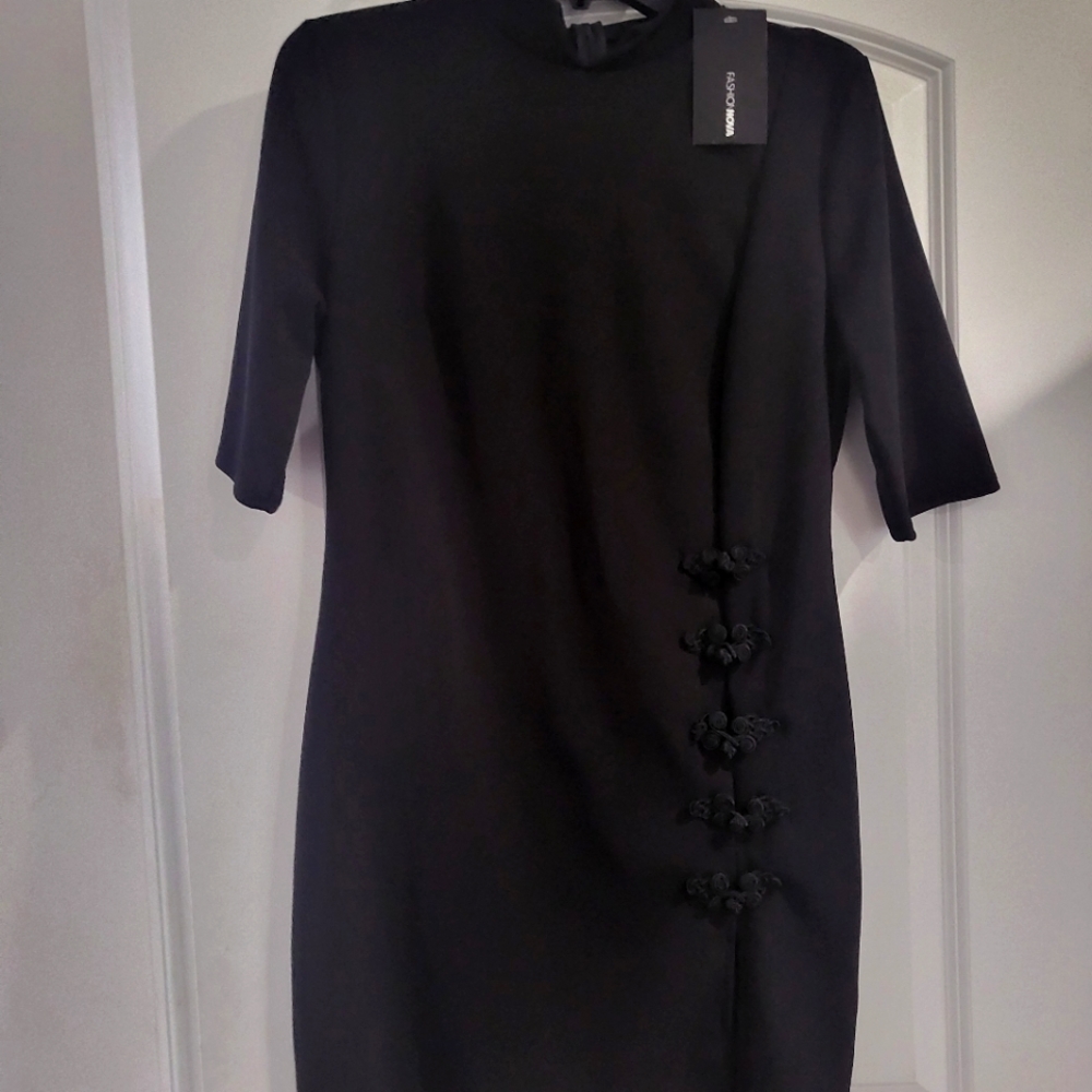 Black short above knee dress